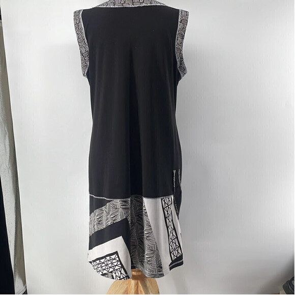 JOSEPH Ribkoff sleeveless dress black and white silver studs sz 12 - Picture 9 of 9